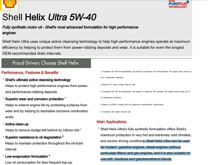 Huile moteur SHELL Helix Ultra 5W40 Essence (5 L + 2 L) –