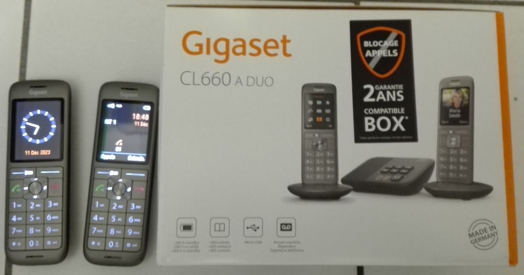 Pack 2 téléphones Gigaset CL660 Duo - anthracite, sans répondeur (via ODR  de 15 euros) –
