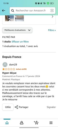 140€ sur Proscenic F10 Aspirateur Laveur sans Fil，Aspirateur Eau et  Poussière, Aspirateur Nettoyeur Sec et Humide, Écran LED, Léger, et  Pratique, Parfait pour les Saletés Collantes et les Poils d'Animaux -  Aspirateur