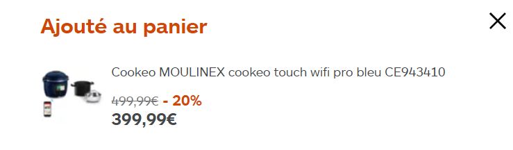 Cookeo MOULINEX cookeo touch wifi pro bleu CE943410 Moulinex