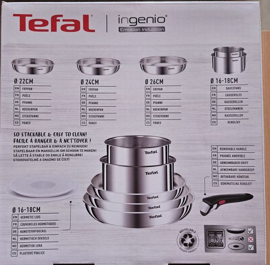 Batterie de cuisine TEFAL Ingenio Emotion - 8 pièces induction