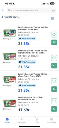 Paquet de lessive en capsules Ariel Pods+ Active - 38 doses, Différentes  variétés (via 14,95€ sur Carte Fidélité et ODR 8,54€) –