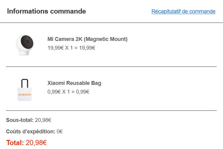 La petite caméra 2K de Xiaomi chute sous les 15 € après 50 % de réduction