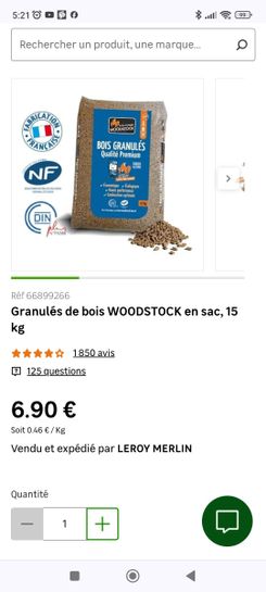 Granulés de bois, WOODSTOCK, sac de 15 kg