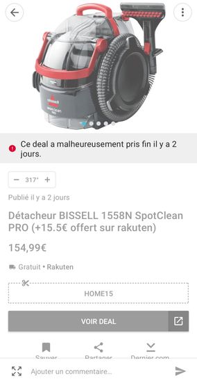 Détacheur Bissell 1558N SpotClean Pro - 750W –