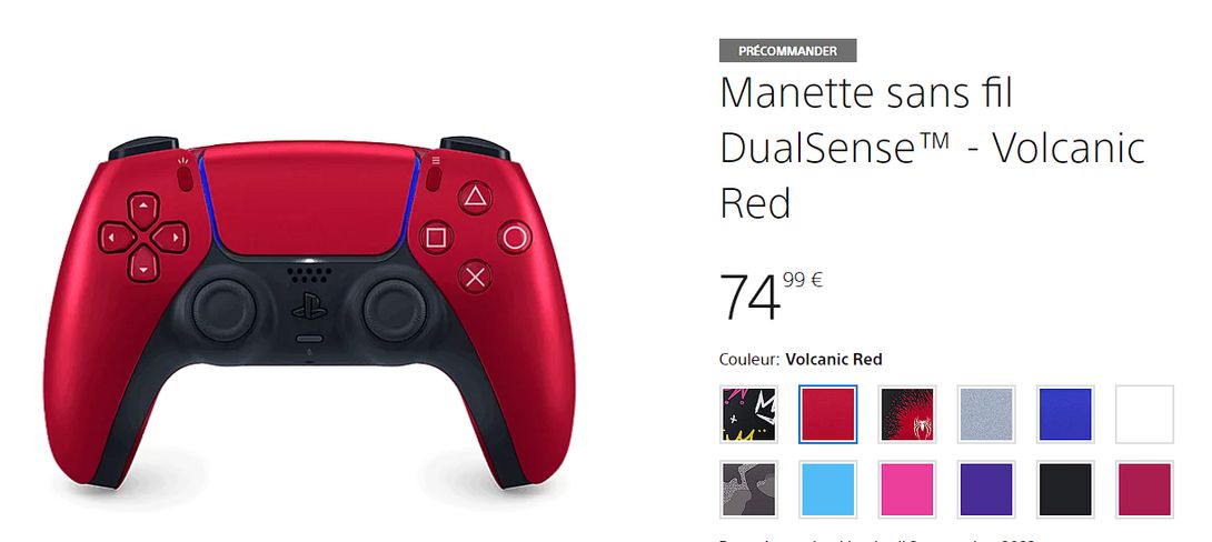 Manette sans fil DualSense Volcanic Red PS5 SONY à Prix Carrefour