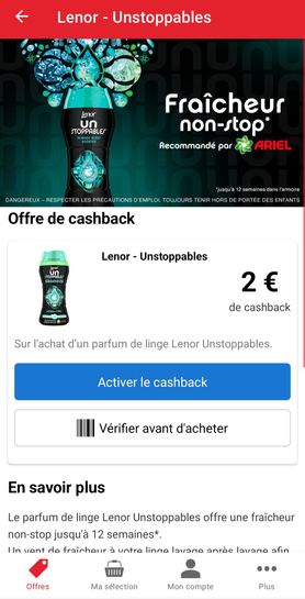 ODR Parfum de Linge LENOR Unstoppables: 100% remboursé