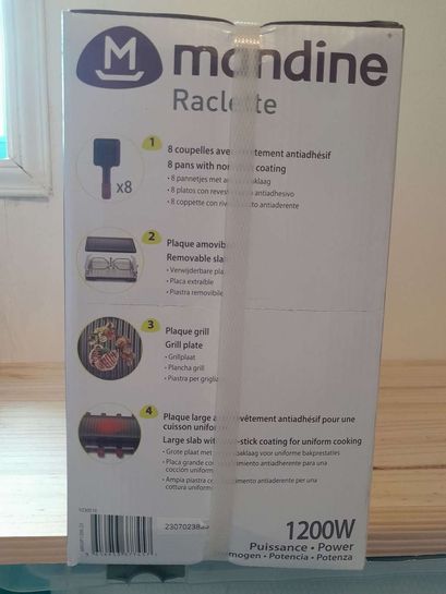 Appareil à Raclette & Grill Mandine - 8 Personnes, Thermostat