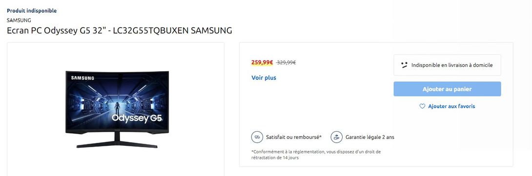 LC32G55TQBUXEN - Écran gaming incurvé 32 WQHD Samsung G5 