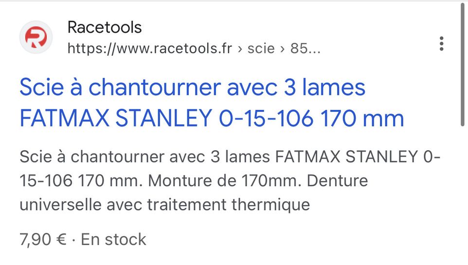 Scie à chantourner 170mm Fatmax Stanley 0-15-106 