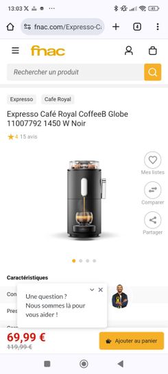 Machine à café COFFEE B - GLOBE Blanc