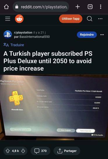 A Turkish player subscribed PS Plus Deluxe until 2050 to avoid price  increase : r/playstation