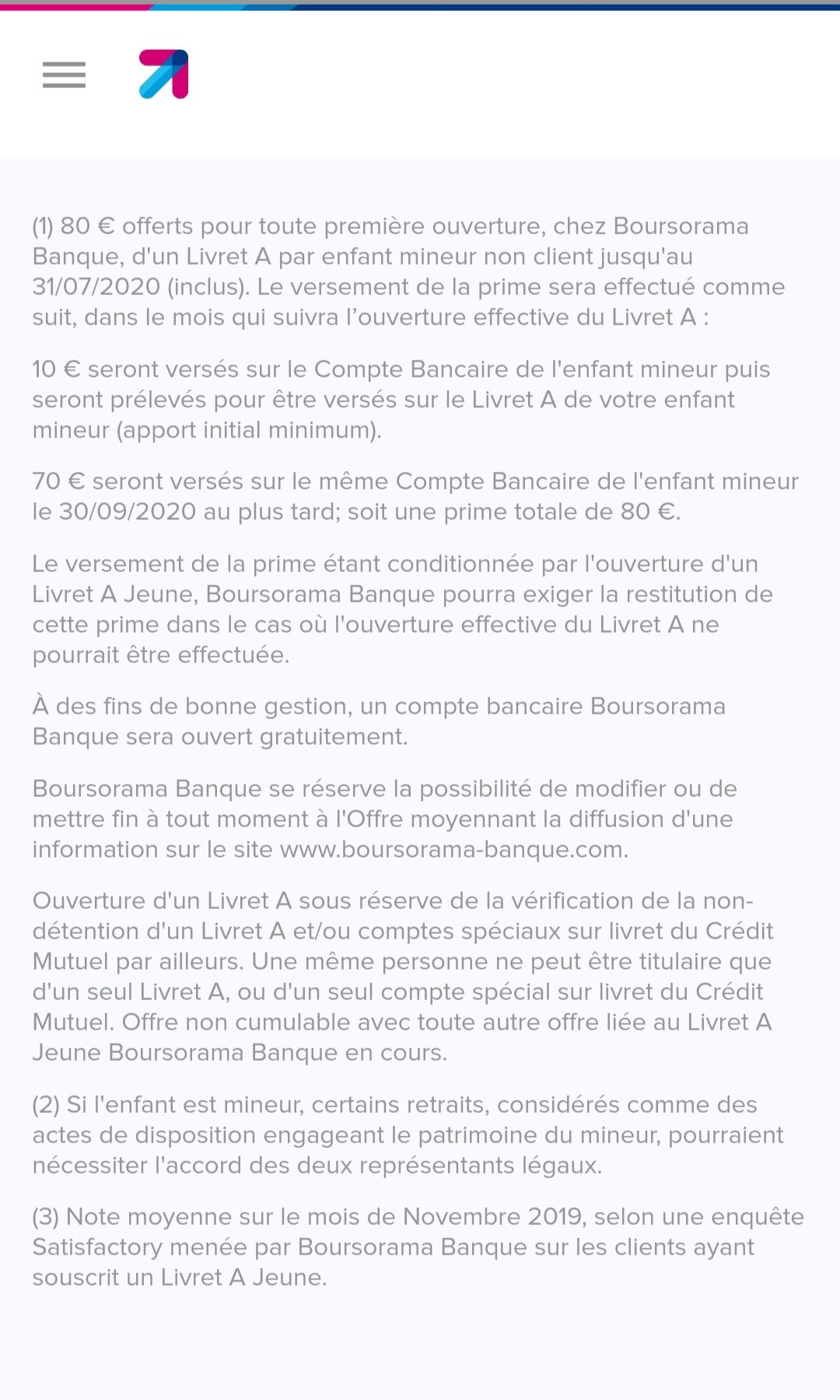 Sous Conditions 80 Offerts Pour L Ouverture D Un Livret A Pour Des Enfants Mineurs Non Clients Dealabs Com