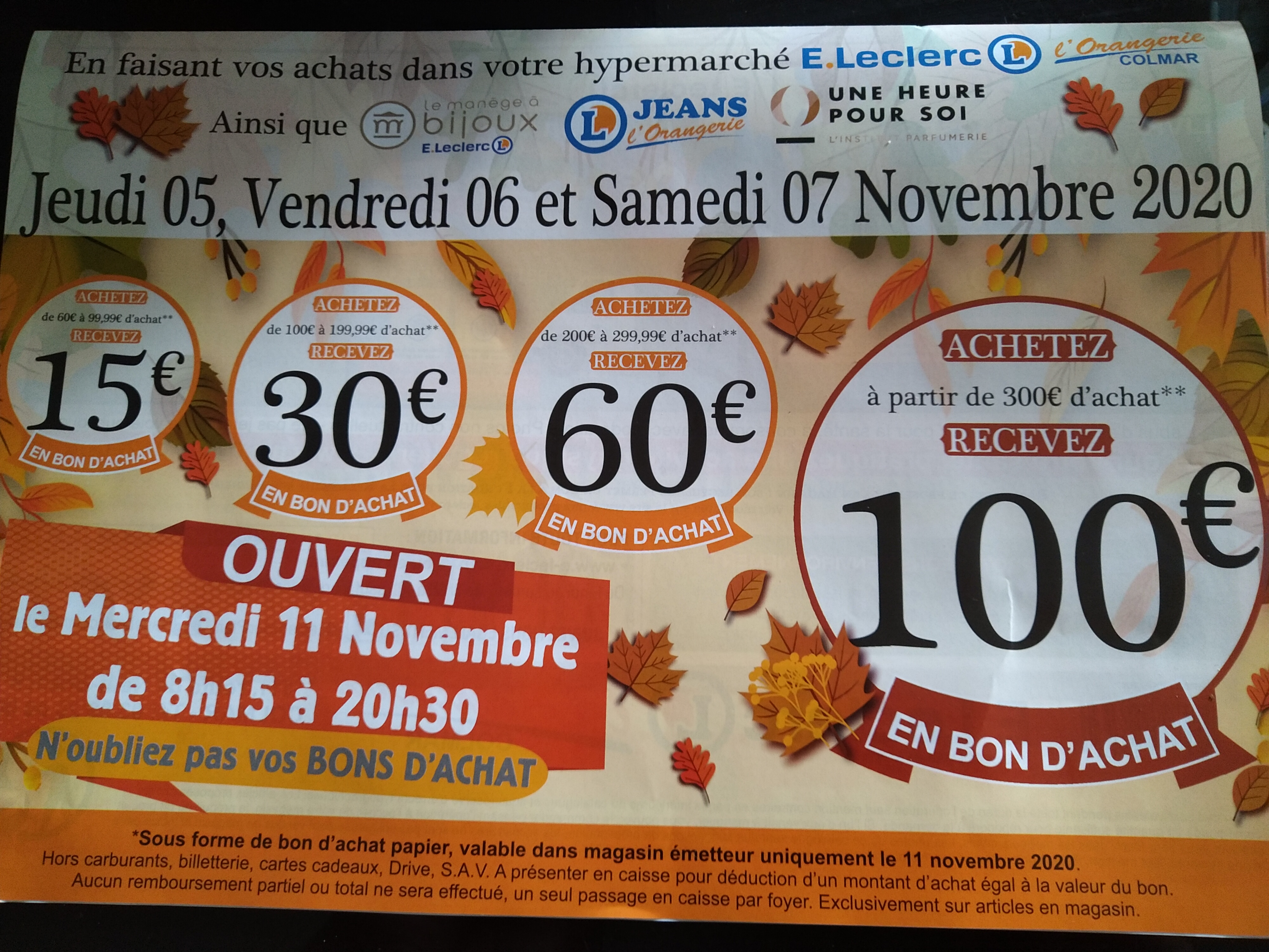 Jusqu A 30 Offert En Bon D Achat Des 60 D Achat Du 5 Au 7 Novembre Colmar 68 Dealabs Com