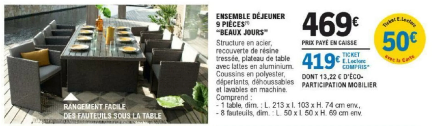 Leclerc Table De Jardin Plastique