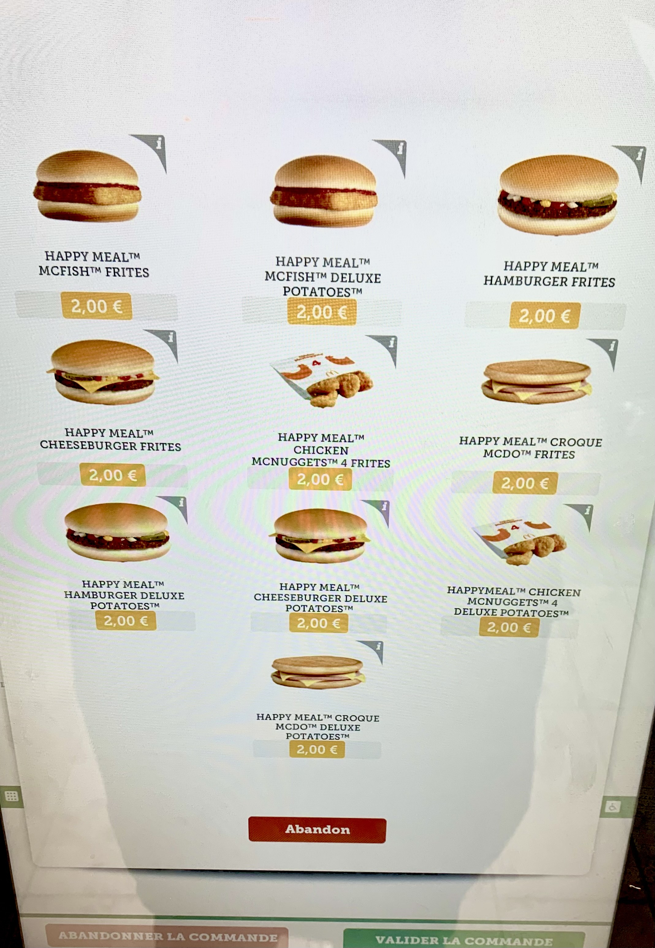 Menu enfant Happy Meal à 2€ (McDonald's Paris Sebastopol 75002