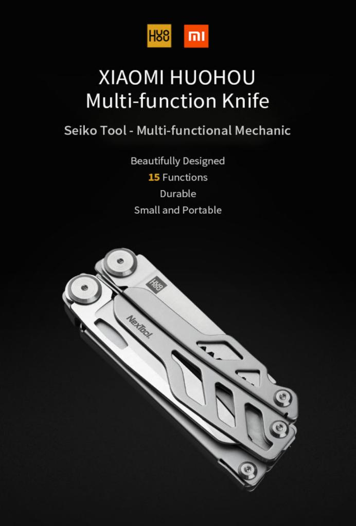 Мультитул xiaomi huohou mini multi function knife hu0140 10 функций black