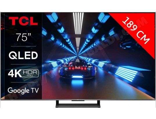 TV 75" TCL 75C731 - 4K QLED 144Hz Google TV (Via ODR 150€)