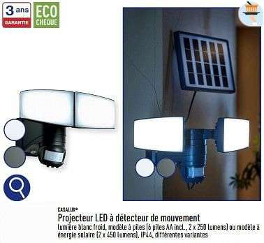 Projecteur à LED Casalux 2x450 lumens (2 modèles au choix)