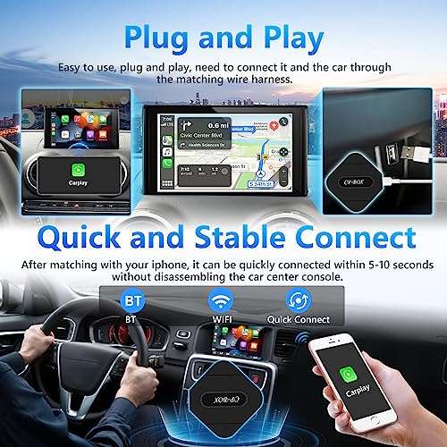 Adaptateur sans Fil Apple Carplay - Plug & Play, pour Voitures équipées de Carplay en Filaire (Vendeur Tiers)