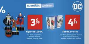 Lot de 2 verres LED DC gratuits (via bon d'achat de 4.99€) ou Figurines DC (via bon d'achat de 3.99€) - Sélection de magasins