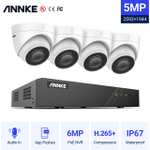 Système de surveillance PoE ANNKE H500 - 4 Caméras 5MP IP67 (2560x1920) + Enregistreur vidéo NVR 8CH (Entrepôt EU)