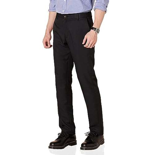 Pantalon habillé Homme sans pince coupe ajustée Amazon Essentials - Polyester recyclé (différentes tailles et coloris)