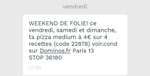 Pizza médium à 4€ parmi une sélection (Du vendredi au dimanche - Restaurants participants)
