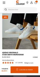 Chaussures Adidas Originals Stan Smith Blanc/Bleu - Du 40 au 46