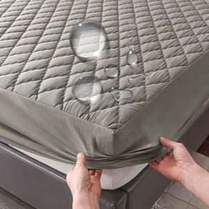 Protège-matelas imperméable gris/blanc, drap-housse de lit simple/double/140/160 multi-taille