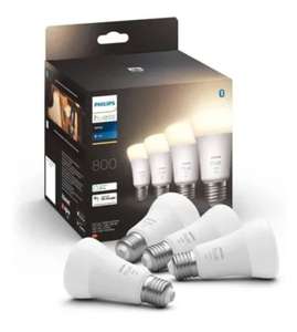 Pack de 4 ampoules Philips Hue White - E27, 800 lumens