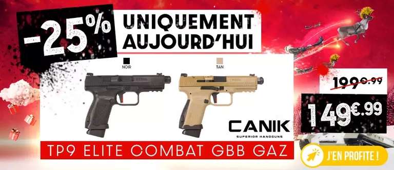 Sélection d'offres promotionnelles (calendrier de l'avent) - Ex : [le 06/12] Pistolet CANiK TP9 Elite Combat Gaz GBB Cybergun