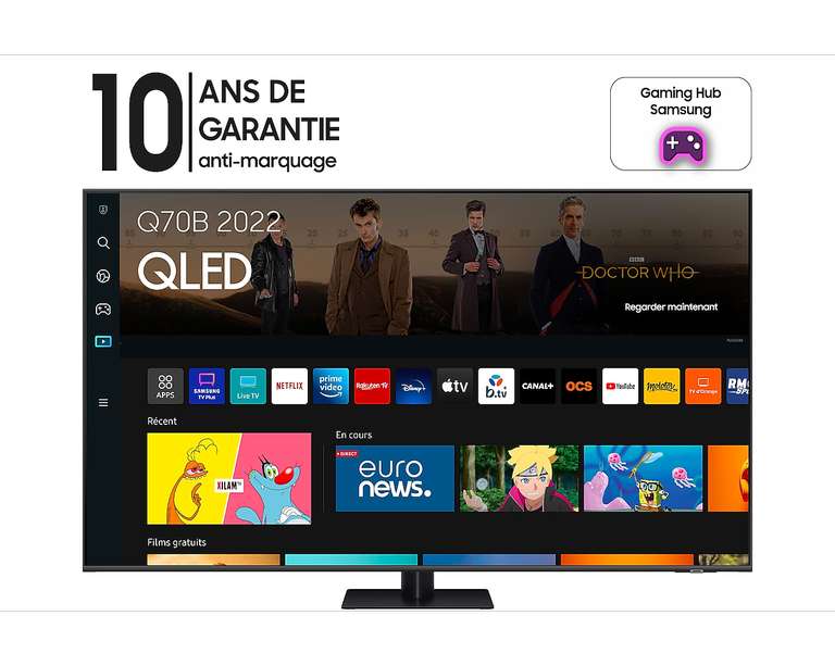 TV 85" Samsung QE85Q70B - QLED, 4K UHD, 100Hz,Quantum HDR, Smart TV , Micro Dimming Supreme UHD (Via ODR de 500€ + 270€ en carte cadeau)