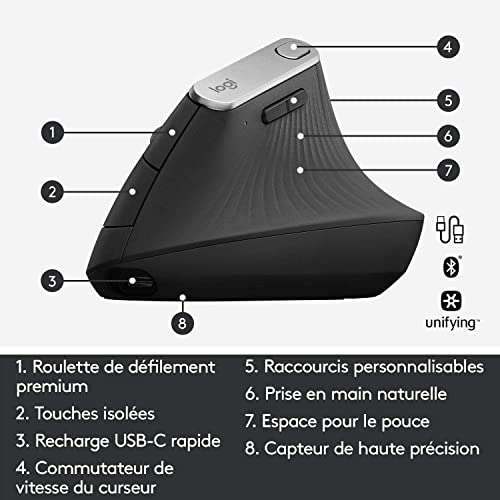 Souris ergonomique sans-fil Logitech MX Vertical