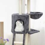 Arbre à chat gris Jipsy - 79 x 34 x 138 cm, 3 plateformes, 1 perchoir, 1 niche, 1 escalier (+2,9€ de cagnotte CDAV)