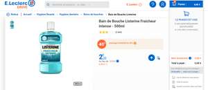 Bain de Bouche Listerine Fraicheur intense - 500ml