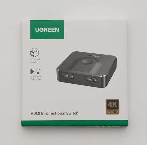 Switch HDMI UGREEN - 2 Entrées 1 Sortie, 4K@60Hz, sans câble (Vendeur tiers - via coupon)
