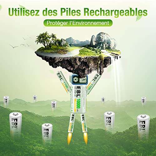 Piles AAA Rechargeables EBL 16PCS , 1100mAh, Ni-MH 1,2V (Vendeur tiers)