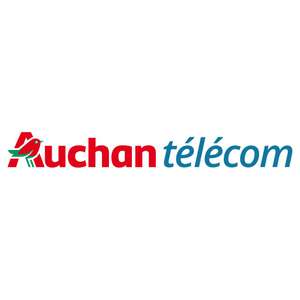 Forfait mobile 4G Auchan Télécom - Appels/SMS/MMS illimités + 60 Go de DATA, 12 Go EU/DOM (sans engagement)
