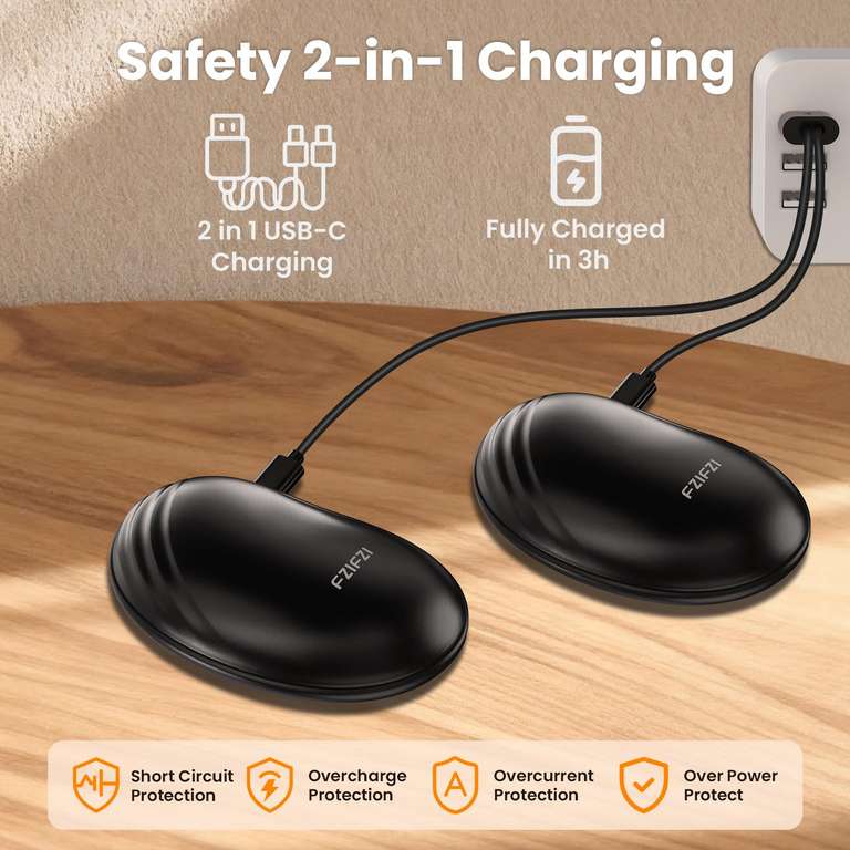 Chauffe-mains électrique Rechargeable - Batterie 3000 MAh, 5 Niveaux De Chaleur, En Graphène, Aussi Powerbank D'urgence, Design Ergonomique
