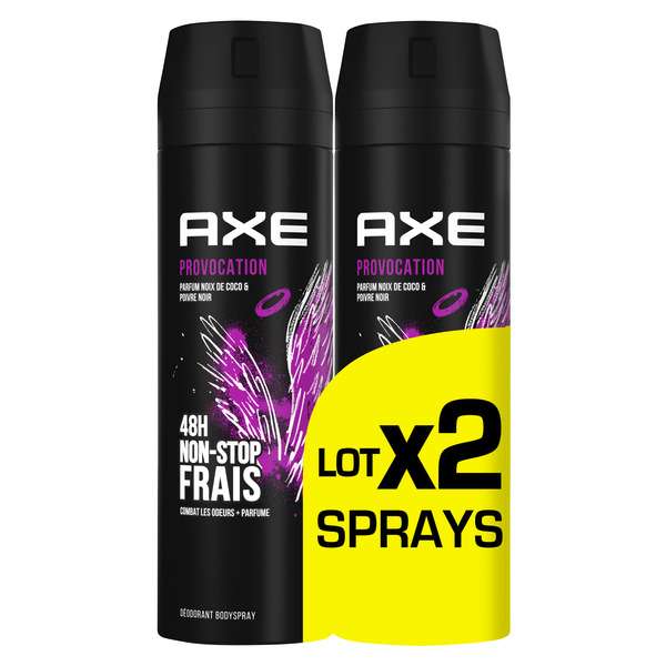 Lot de 2 déodorants Axe - Variétés au choix (Via 5.53€ sur la carte fidélité)