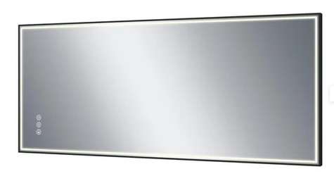 Miroir lumineux rectangulaire noir l.105 x H.45 cm Neo Tactile , Antibuée