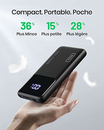 Batterie externe portable Inu charge rapide - 22.5W (Via coupon - Vendeur tiers)