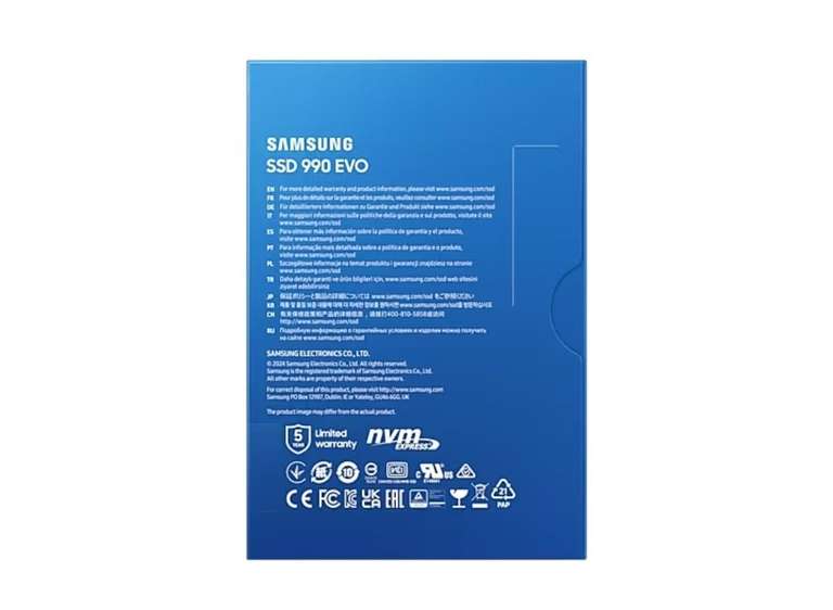 [Unidays, Ulys, The Corner, Macif] SSD interne M.2 NVMe 5.0 Samsung 990 Evo (MZ-V9E2T0BW) - 2 To