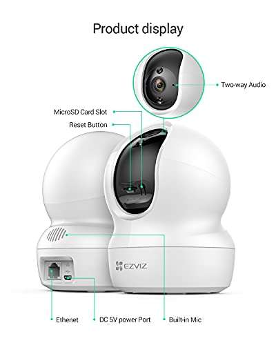 Caméra Surveillance WiFi Intérieure EZVIZ CP1 2K - 360 °, Audio Bidirectionnel (Via coupon - Vendeurs tiers)