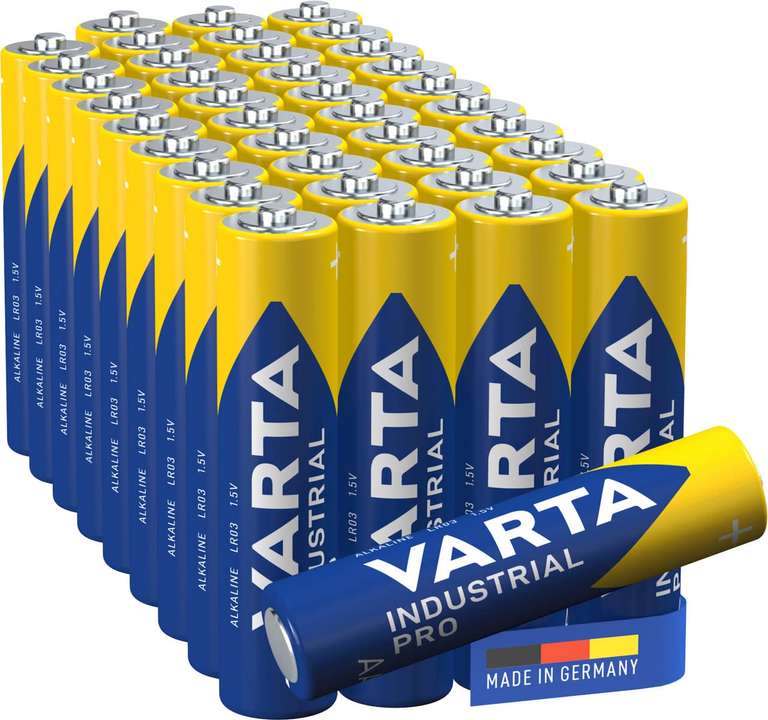 Lot de 40 Piles VARTA AAA - Batterie Alcaline, 1,5V, pack de stockage en emballage écologique