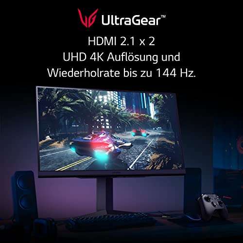 Écran PC 32" LG Ultragear 32GQ950-B - Nano IPS, UHD 4K, 1ms GtG 144Hz (160Hz O/C), HDR 1000, AdaptiveSync, VESA, Compatible G-Sync, HDMI 2.1