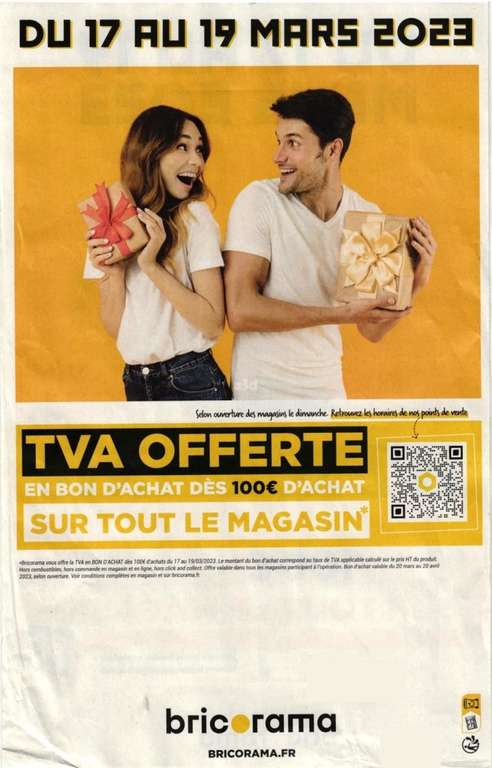 16.67% offerts en Bon d'Achat dès 100€ d'achat en magasin (magasins participants)
