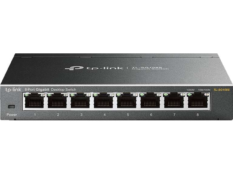 Switch Ethernet TP-Link 8-Port Gigabit Switch (TL-SG108S) - Gigabit, 8 ports 10/100/1000 Mbps (Frontaliers Allemagne)