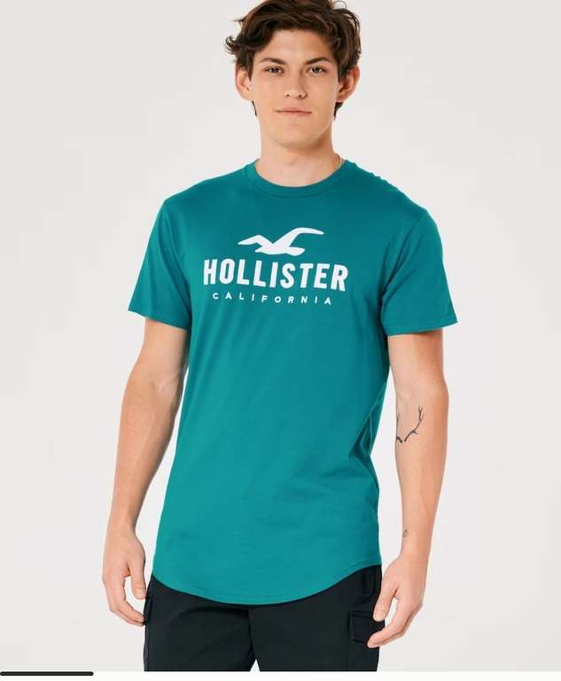 [Hollister House Rewards] T-shirt Hollister Homme a Ourlet Arrondi - Différents coloris et tailles disponibles